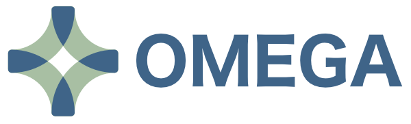 Omega brand logo - Spire Forge design