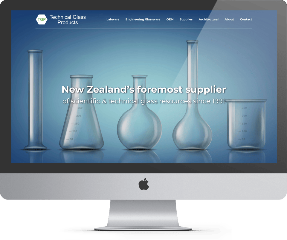 TGP Glass custom website design desktop view - Spire Forge