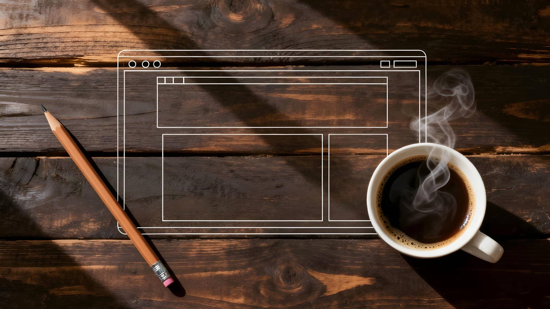 Blueprint wireframes representing the structural web design process at Spire Forge.