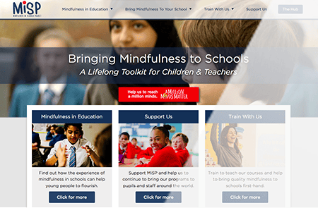 Mindfulness in Schools Project website design thumbnail - Spire Forge