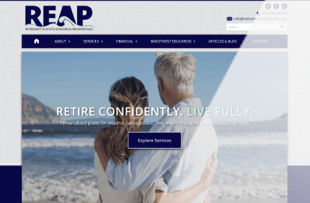 REAP website design thumbnail - Spire Forge